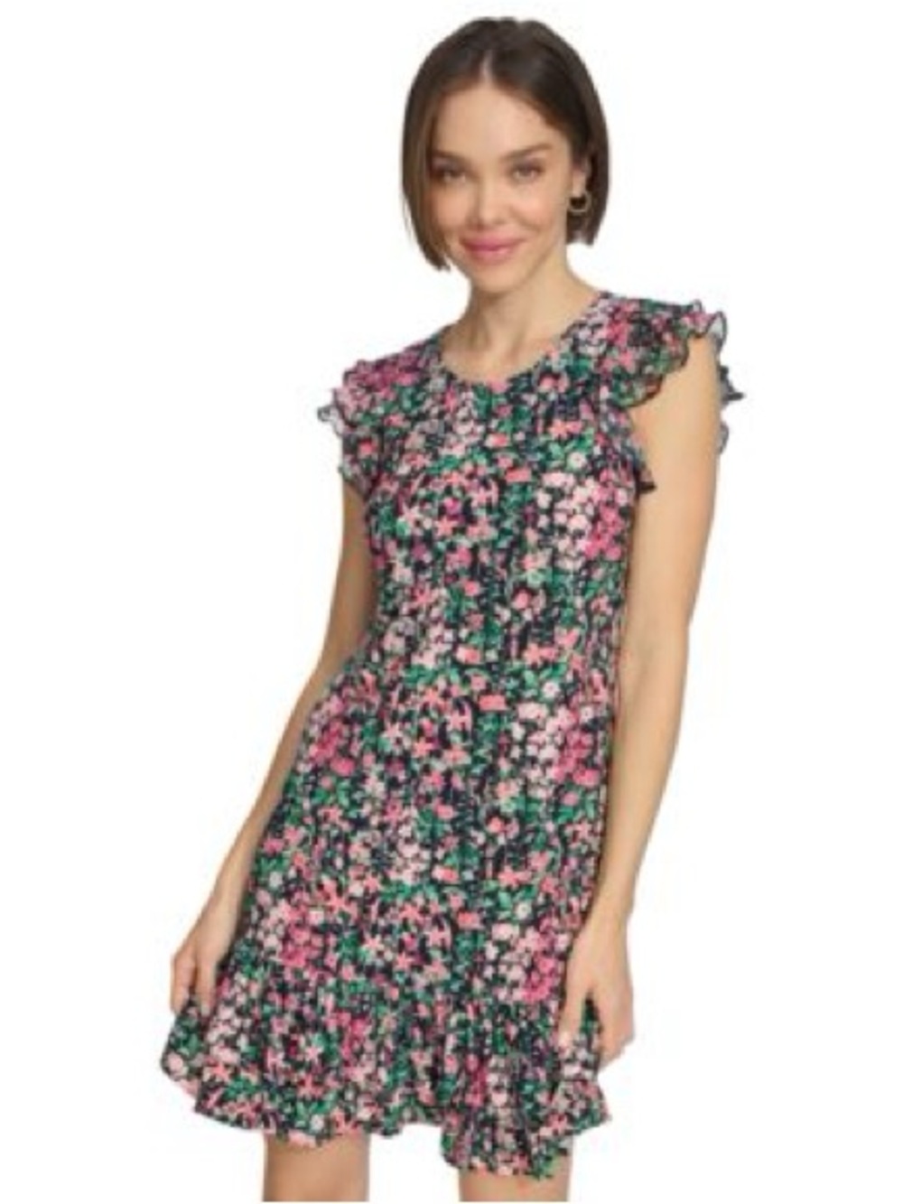 Tommy Hilfiger Floral Ruffle Sleeve Dress | Size 12